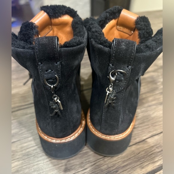 COACH G1354 Urban Hiker Boots, Black Suede, Womens Size 7.5B - Picture 6 of 7